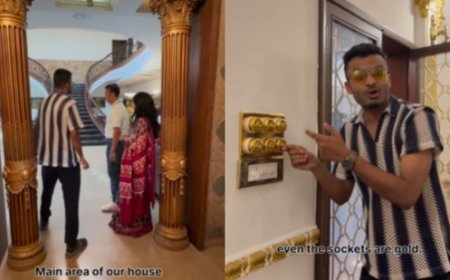 മധ്യപ്രദേശിലെ ഇൻഡോറിൽ സ്വർണ്ണം കൊണ്ട് നിർമ്മിച്ച  ആഡംബര വീട്: വീഡിയോ സോഷ്യൽ മീഡിയയിൽ വൈറലാകുന്നു