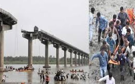 ഗുജറാത്തിലെ ഗംഭീറാ പാലം തകർന്നു. അഞ്ചു വാഹനങ്ങൾ നദിയിലേക്ക് വീണു. 9 പേർ മരിച്ചു