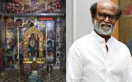രജനീകാന്തിന്റെ സിനിമയിലെ 50 വർഷങ്ങൾ ആഘോഷിക്കുന്നതിനായി, മധുരയിലെ രജനീകാന്ത് ക്ഷേത്രമായ അരുൾമിഗു ശ്രീ രജനീ ക്ഷേത്രം അലങ്കരിച്ചു