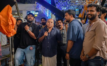 സുരേഷ് ഗോപി നായകനായി അഭിനയിക്കുന്ന ഒറ്റക്കൊമ്പൻ  ലൊക്കേഷനിൽ ജിജോ പുന്നൂസ് എത്തി