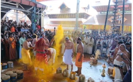 ഗുരുവായൂർ ക്ഷേത്രം: ഇടത്തരികത്ത് കാവിൽ ഭഗവതിക്ക് താലപ്പൊലി ഭക്തിസാന്ദ്രം.