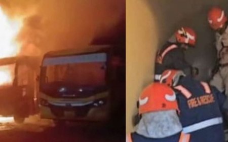 തിരുവനന്തപുരം സ്കോട്ടിഷ് സ്കൂളിൽ വൻ തീപിടിത്തം: സ്കൂൾ ബസ്സുകൾ കത്തിനശിച്ചു.സംഭവത്തിൽ ദുരൂഹതയുണ്ടന്ന് സ്കൂൾ അധികൃതർ