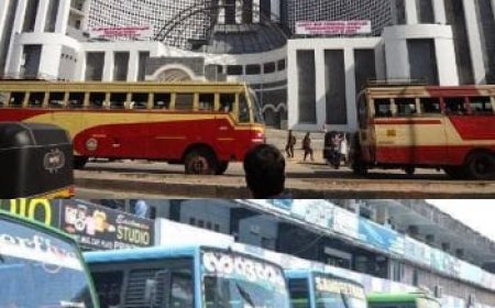 കെ.എസ്.ആർ.ടി.സിയിൽ സ്ത്രീകൾക്ക് സൗജന്യ യാത്ര: സ്വകാര്യ ബസ്സ് ഉടമകൾ പ്രതിഷേധിച്ചു.