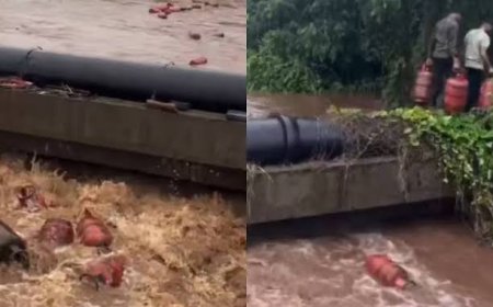 മഹാരാഷ്ട്രയിലെ റായ്ഗഡിൽ നിന്ന് കനത്ത മഴയ്ക്കിടെ സിലിണ്ടറുകൾ ഒഴുകിപ്പോയി