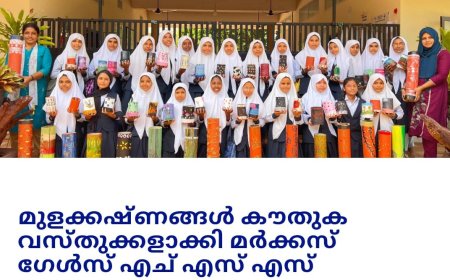 മുളക്കഷ്ണങ്ങൾ കൗതുകവസ്തുക്കളാക്കി കാരന്തൂർമർക്കസ് ഗേൾസ് എച്ച്.എസ്.എസ്.
