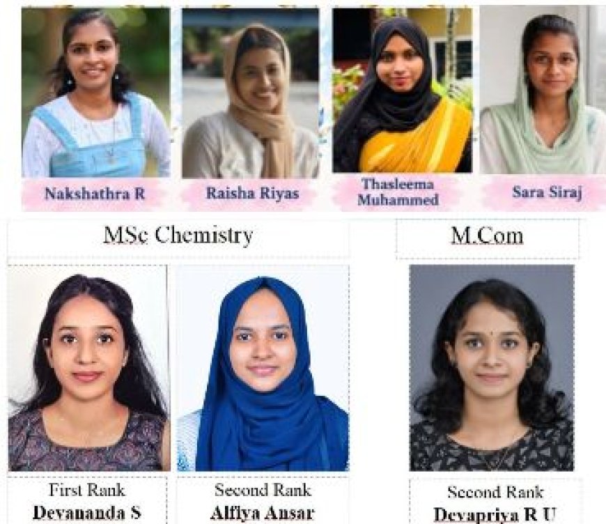 യൂണീവേഴ്സിറ്റി പി.ജി.പരീക്ഷയിൽ ആദ്യ റാങ്കുകൾ ടി.കെ.എം. കോളേജ് ഓഫ് ആർട്സ് ആൻഡ് സയൻസിന്